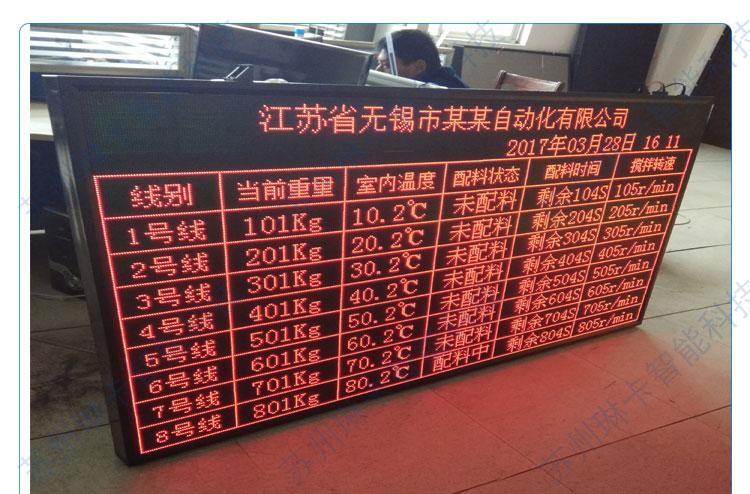 無錫市某某自動(dòng)化有限公司物料生產(chǎn)看板