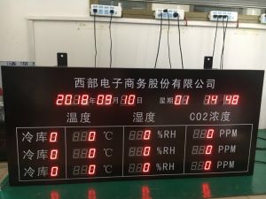 冷庫溫濕度CO2濃度實(shí)時監(jiān)測電子看板?