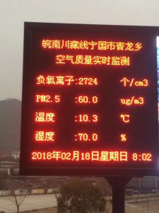 青龍鄉(xiāng)空氣質(zhì)量實時監(jiān)測顯示屏